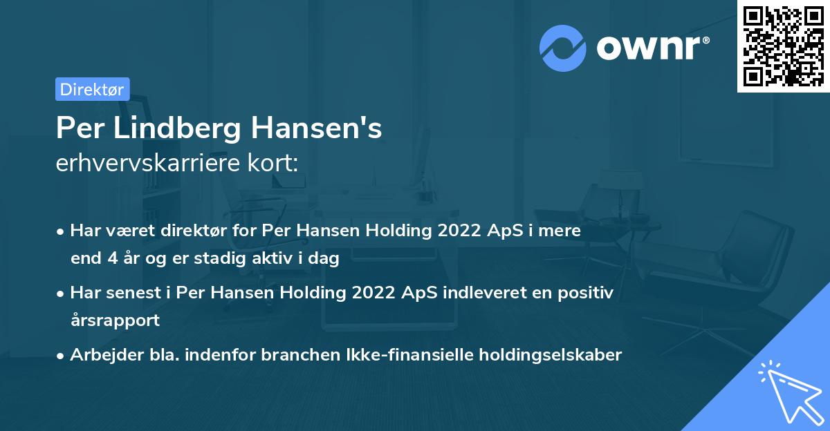 Per Lindberg Hansen's erhvervskarriere kort