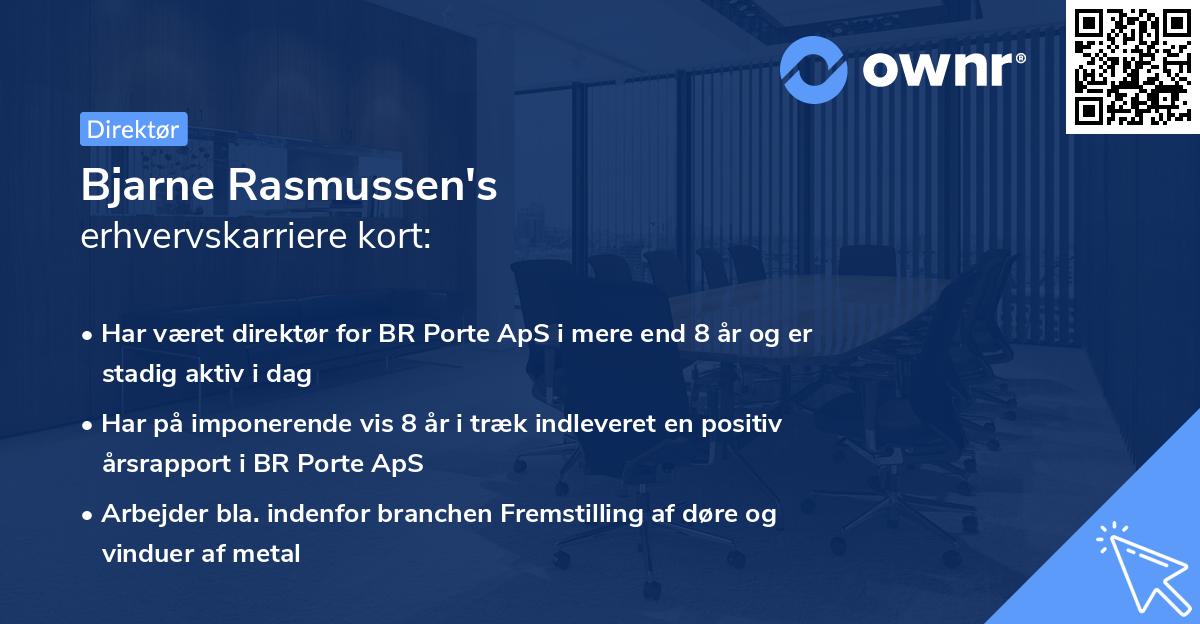Bjarne Rasmussen's erhvervskarriere kort