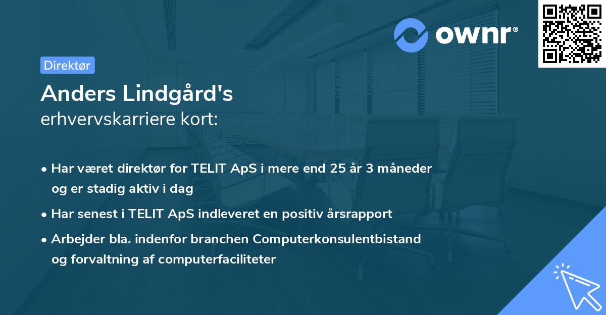 Anders Lindgård's erhvervskarriere kort