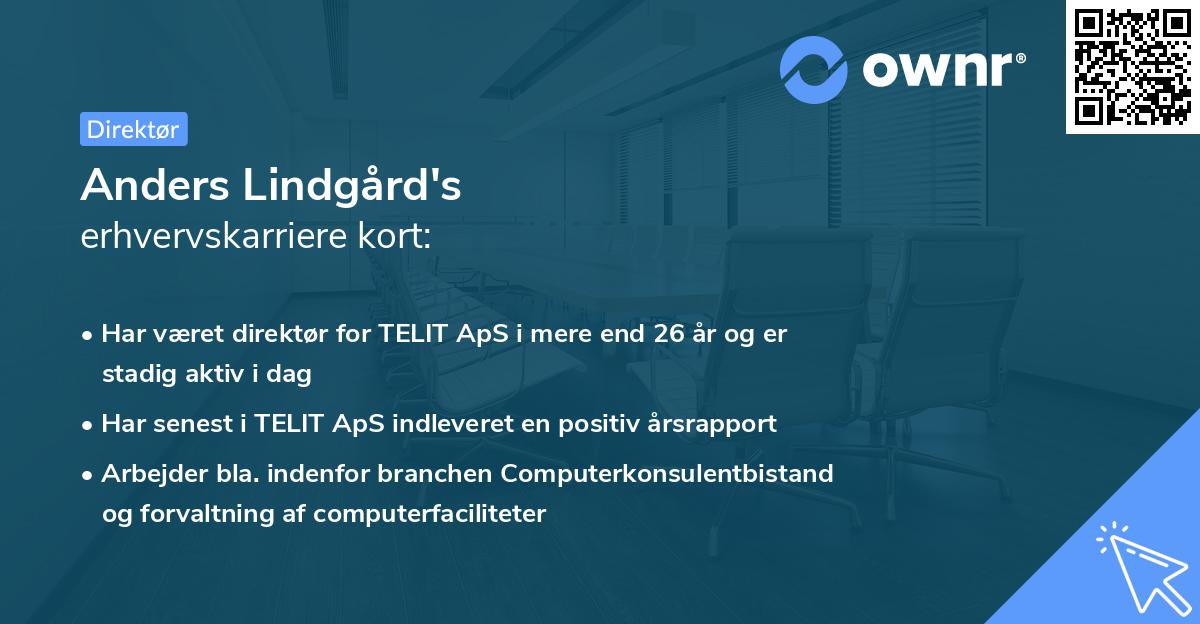 Anders Lindgård's erhvervskarriere kort