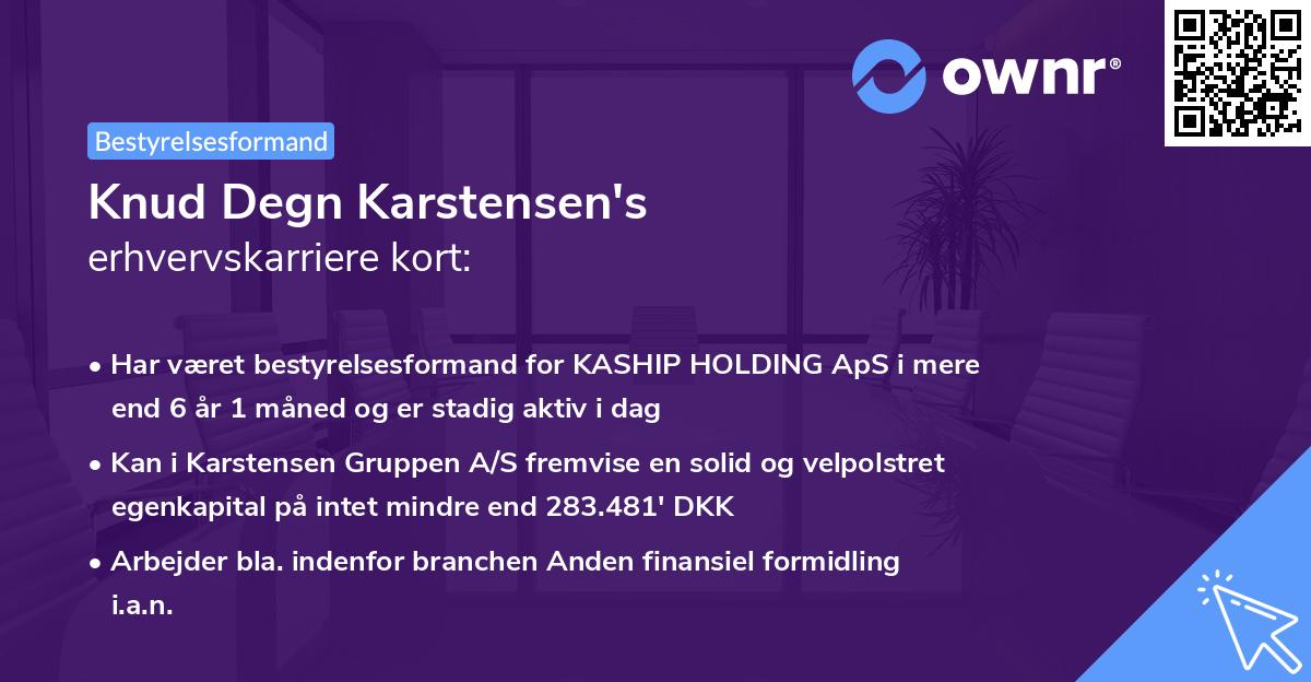 Knud Degn Karstensen's erhvervskarriere kort