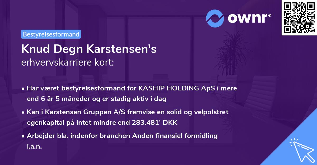 Knud Degn Karstensen's erhvervskarriere kort