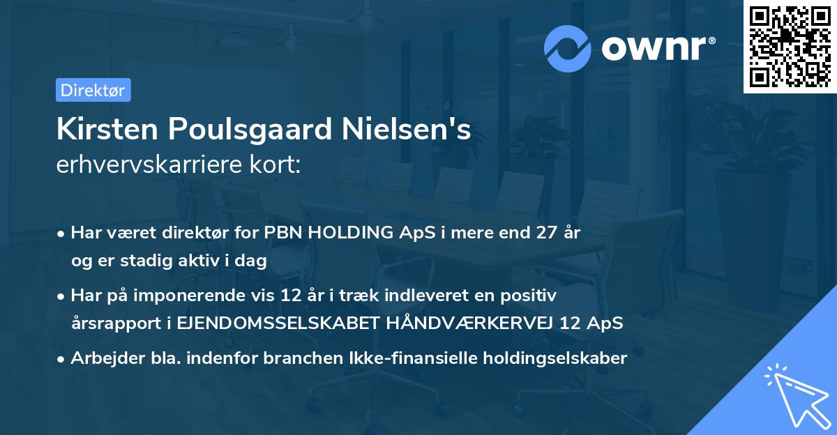 Kirsten Poulsgaard Nielsen's erhvervskarriere kort