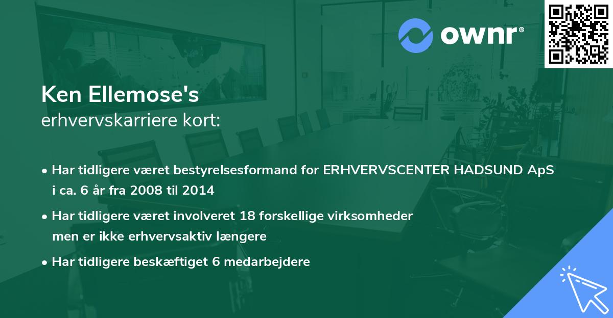 Ken Ellemose's erhvervskarriere kort