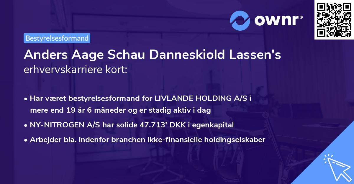 Anders Aage Schau Danneskiold Lassen's erhvervskarriere kort