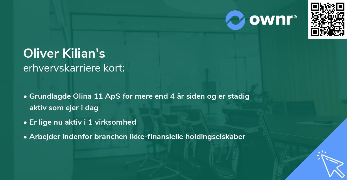 Oliver Kilian's erhvervskarriere kort