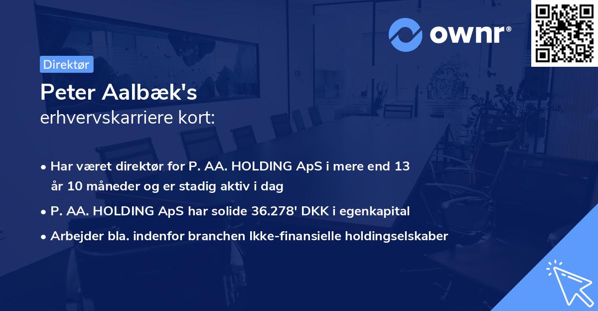 Peter Aalbæk's erhvervskarriere kort