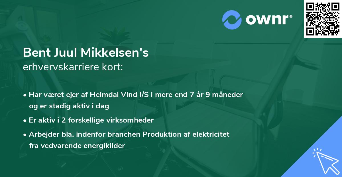 Bent Juul Mikkelsen's erhvervskarriere kort