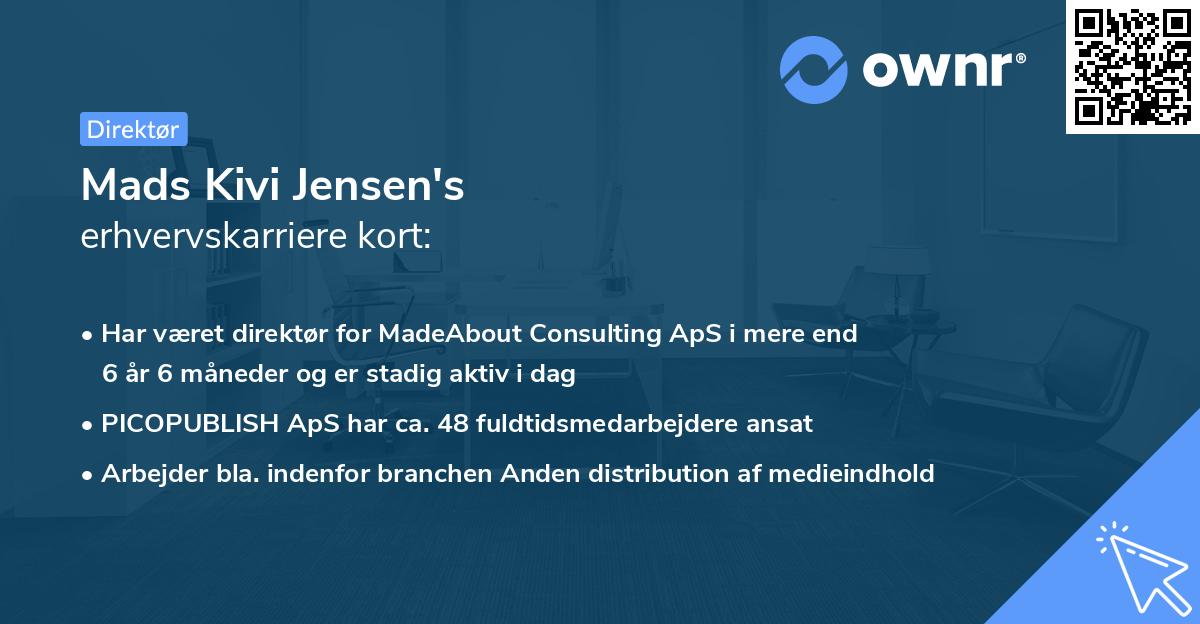 Mads Kivi Jensen's erhvervskarriere kort