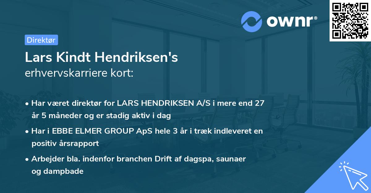 Lars Kindt Hendriksen's erhvervskarriere kort