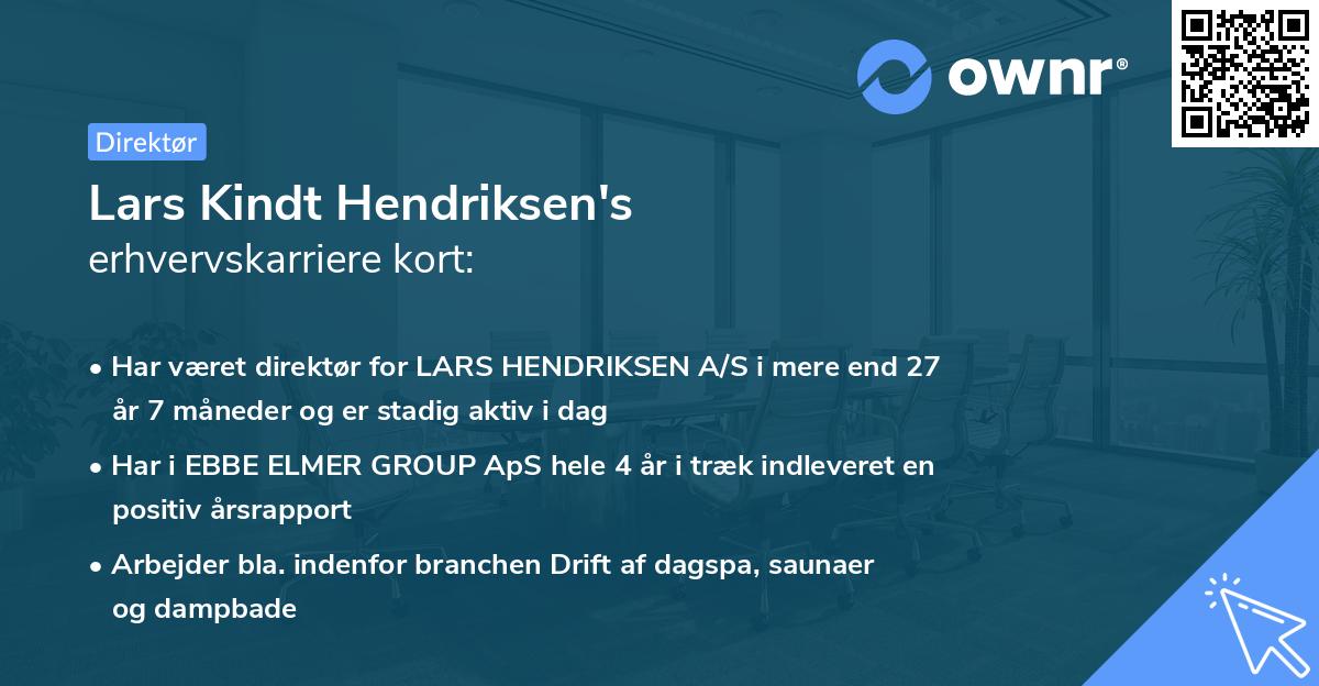 Lars Kindt Hendriksen's erhvervskarriere kort
