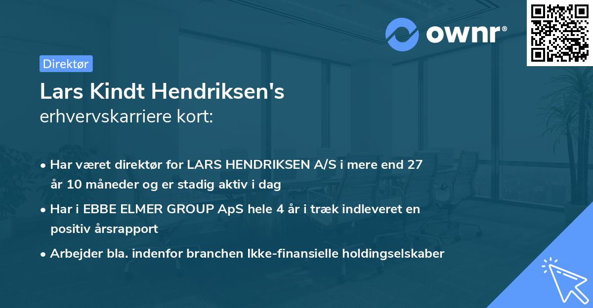 Lars Kindt Hendriksen's erhvervskarriere kort