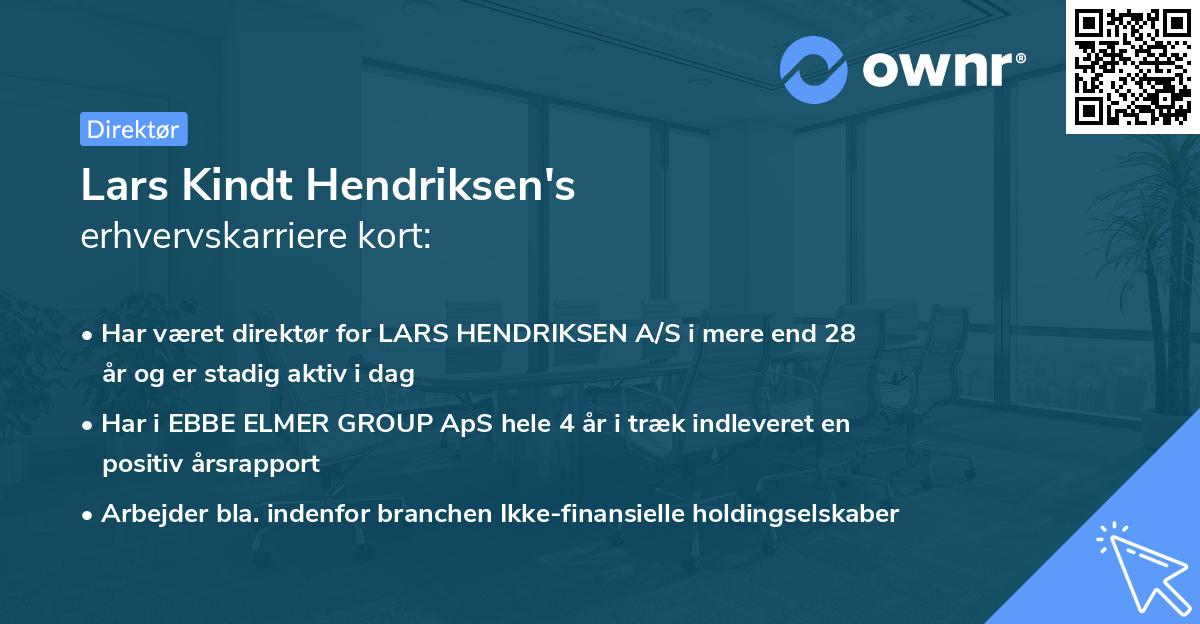 Lars Kindt Hendriksen's erhvervskarriere kort