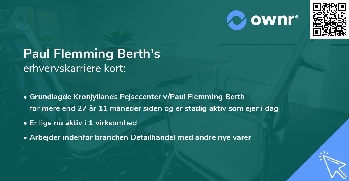 Paul Flemming Berth's erhvervskarriere kort