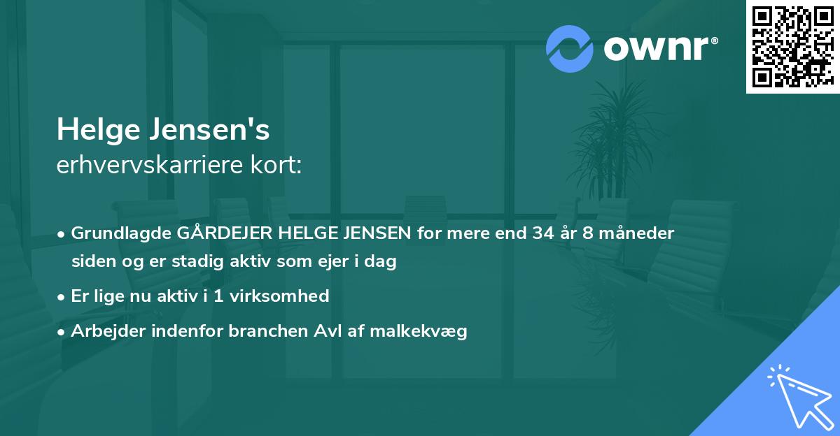 Helge Jensen's erhvervskarriere kort