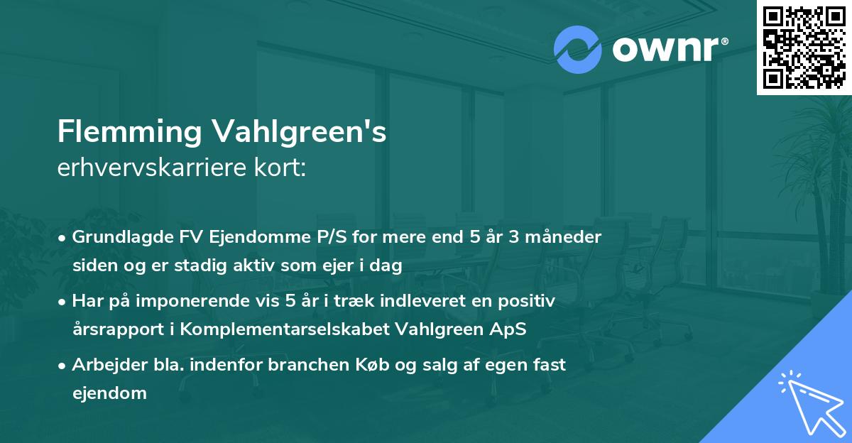Flemming Vahlgreen's erhvervskarriere kort