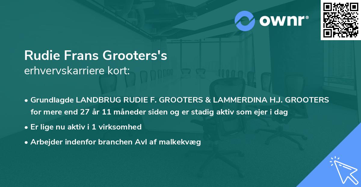 Rudie Frans Grooters's erhvervskarriere kort