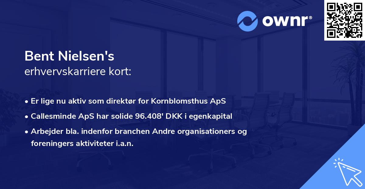 Bent Nielsen's erhvervskarriere kort