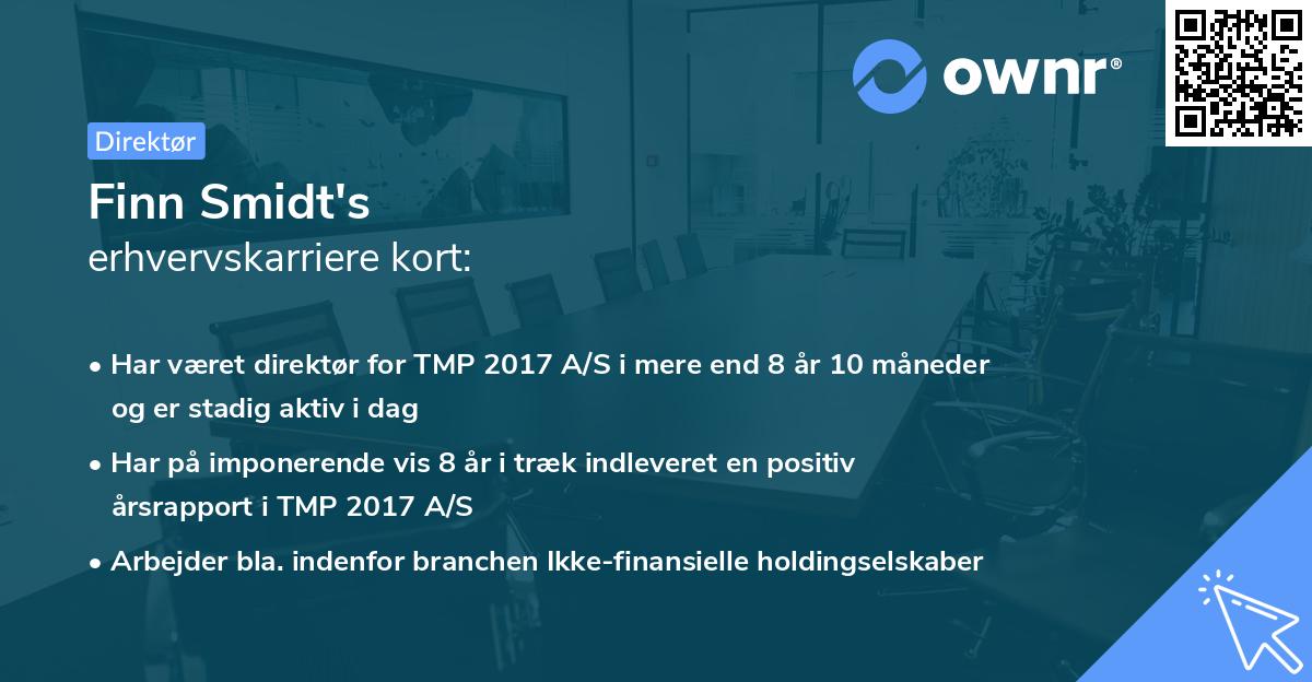 Finn Smidt's erhvervskarriere kort