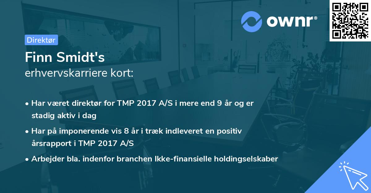 Finn Smidt's erhvervskarriere kort