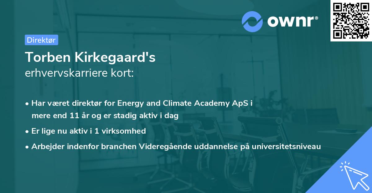 Torben Kirkegaard's erhvervskarriere kort