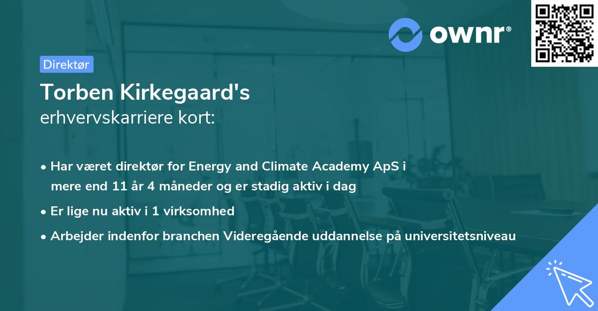 Torben Kirkegaard's erhvervskarriere kort