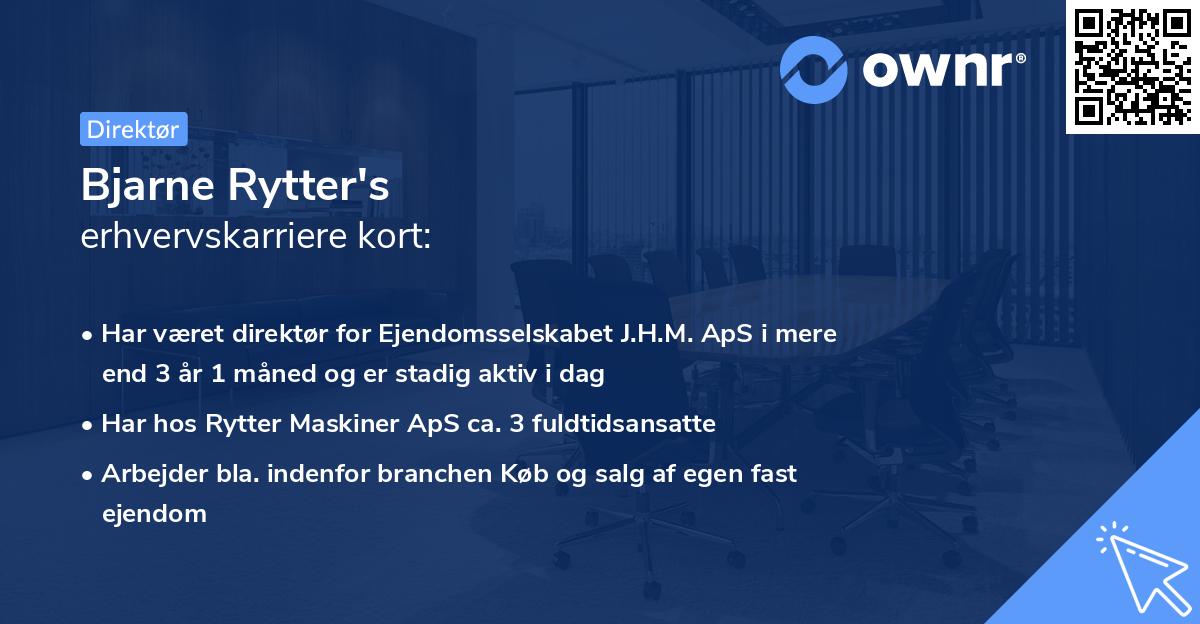 Bjarne Rytter's erhvervskarriere kort