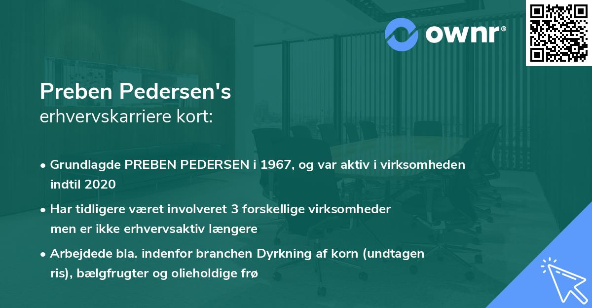 Preben Pedersen's erhvervskarriere kort