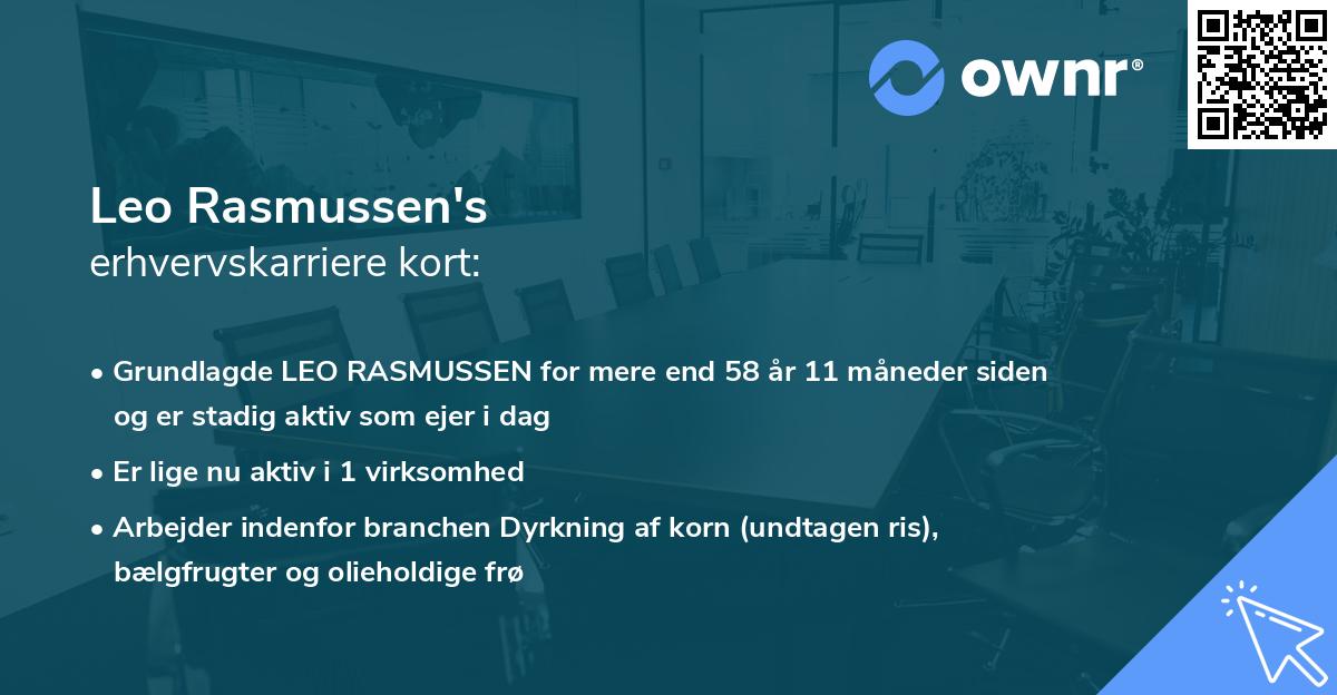 Leo Rasmussen's erhvervskarriere kort