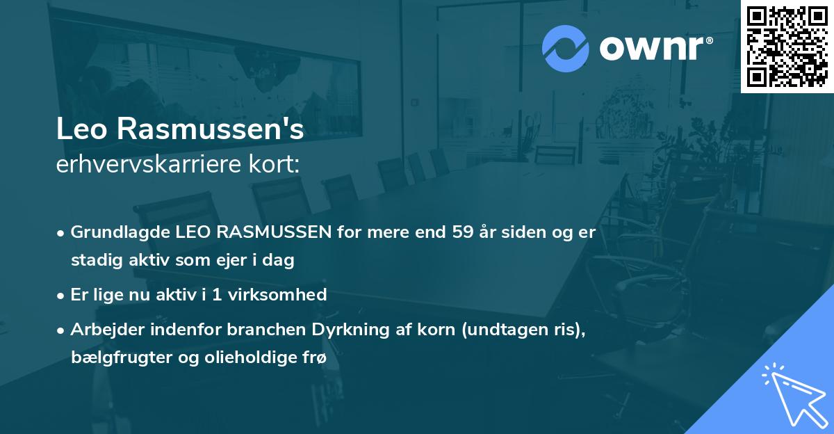 Leo Rasmussen's erhvervskarriere kort