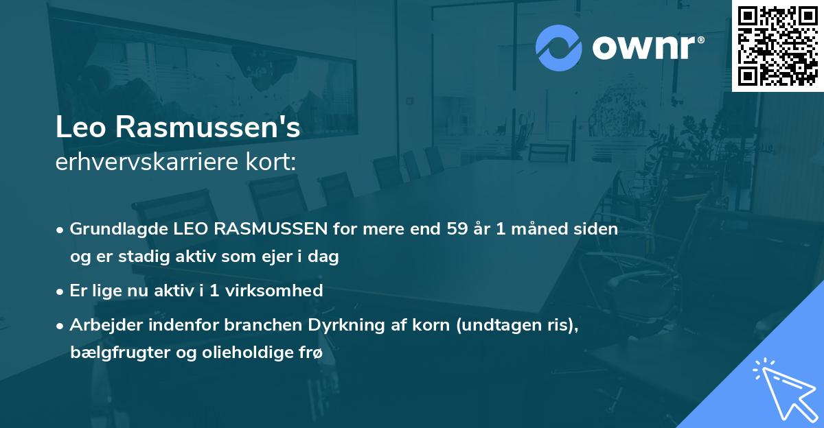 Leo Rasmussen's erhvervskarriere kort