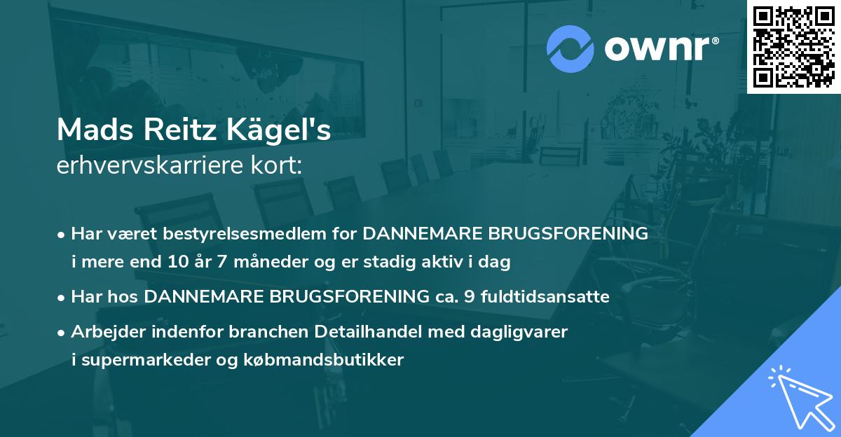 Mads Reitz Kägel's erhvervskarriere kort