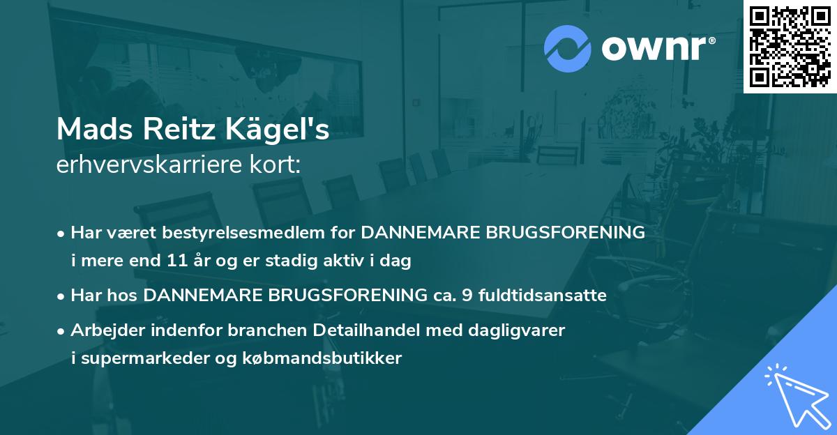 Mads Reitz Kägel's erhvervskarriere kort