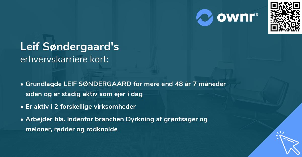 Leif Søndergaard's erhvervskarriere kort