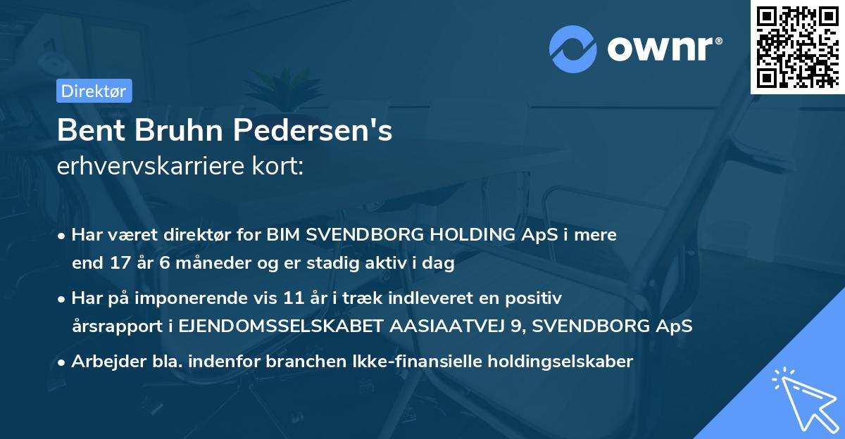 Bent Bruhn Pedersen's erhvervskarriere kort