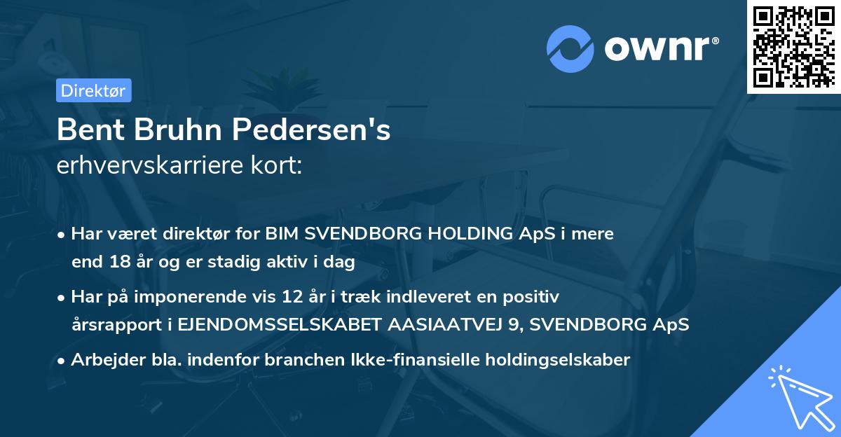 Bent Bruhn Pedersen's erhvervskarriere kort