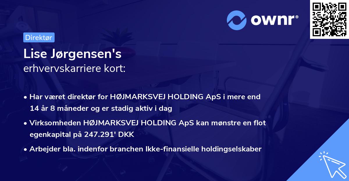 Lise Jørgensen's erhvervskarriere kort