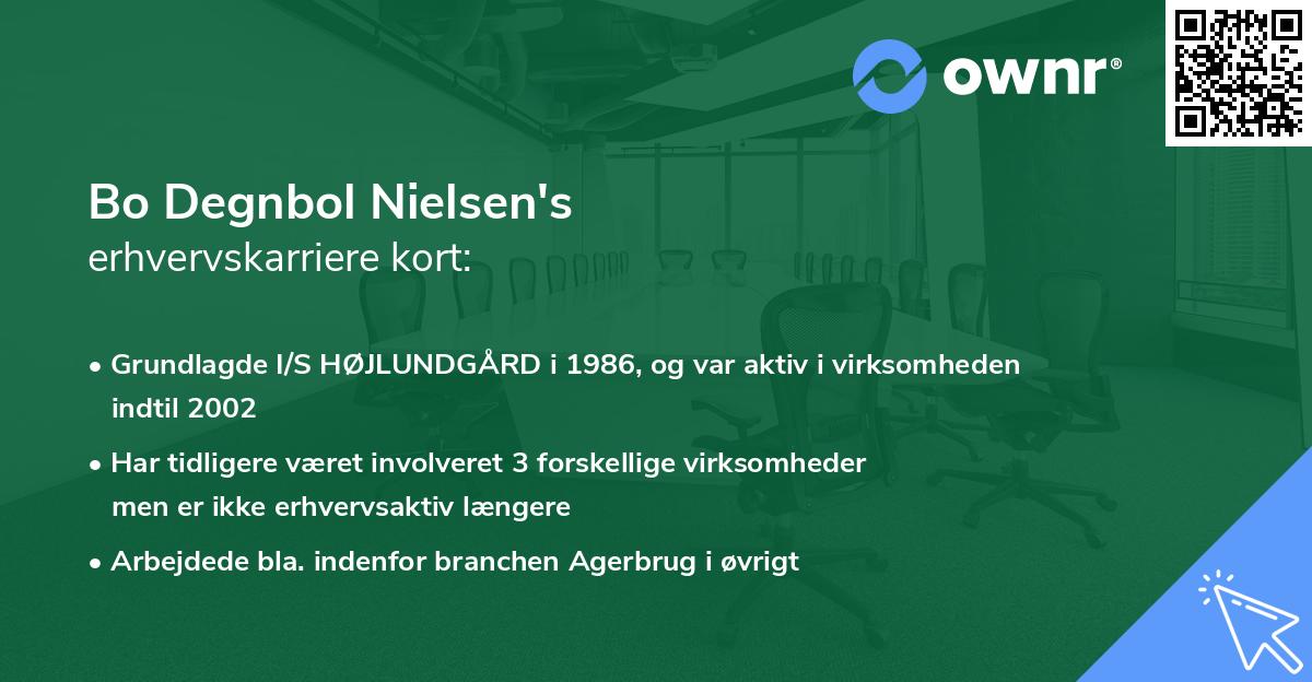 Bo Degnbol Nielsen's erhvervskarriere kort