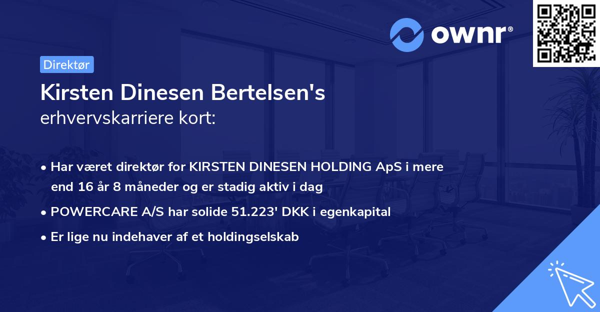 Kirsten Dinesen Bertelsen's erhvervskarriere kort