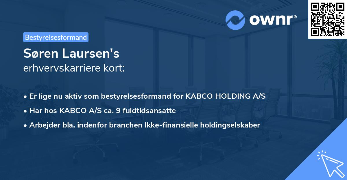 Søren Laursen's erhvervskarriere kort