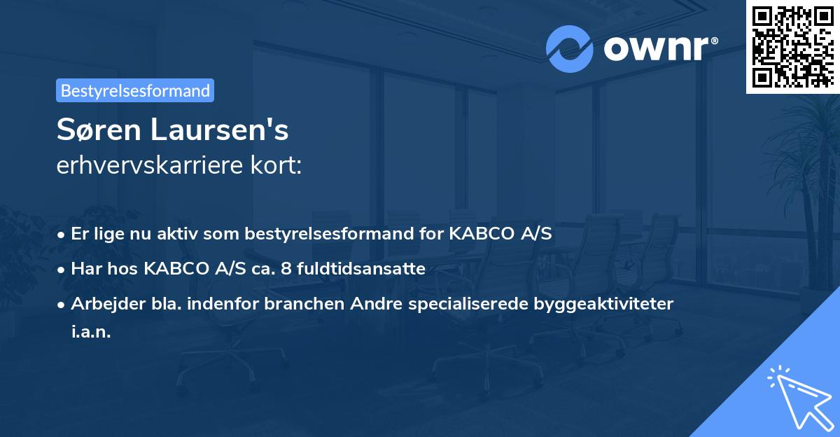 Søren Laursen's erhvervskarriere kort
