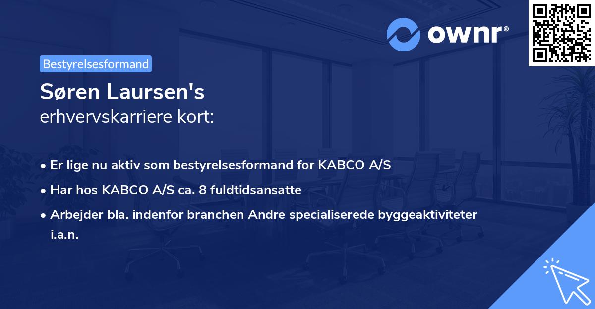 Søren Laursen's erhvervskarriere kort