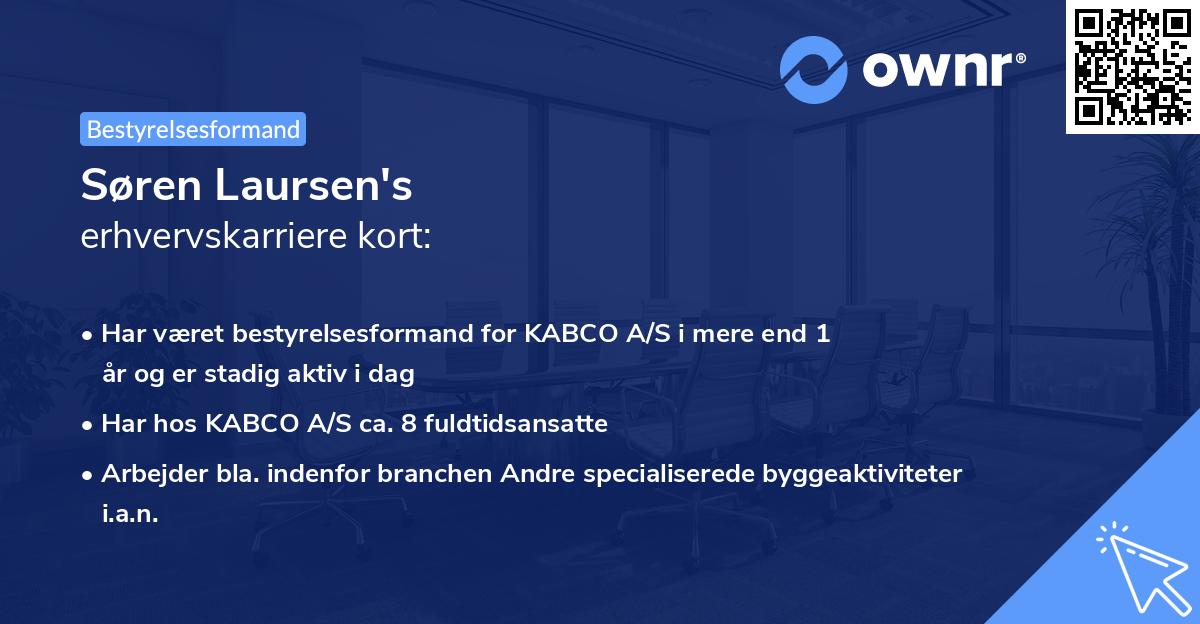 Søren Laursen's erhvervskarriere kort