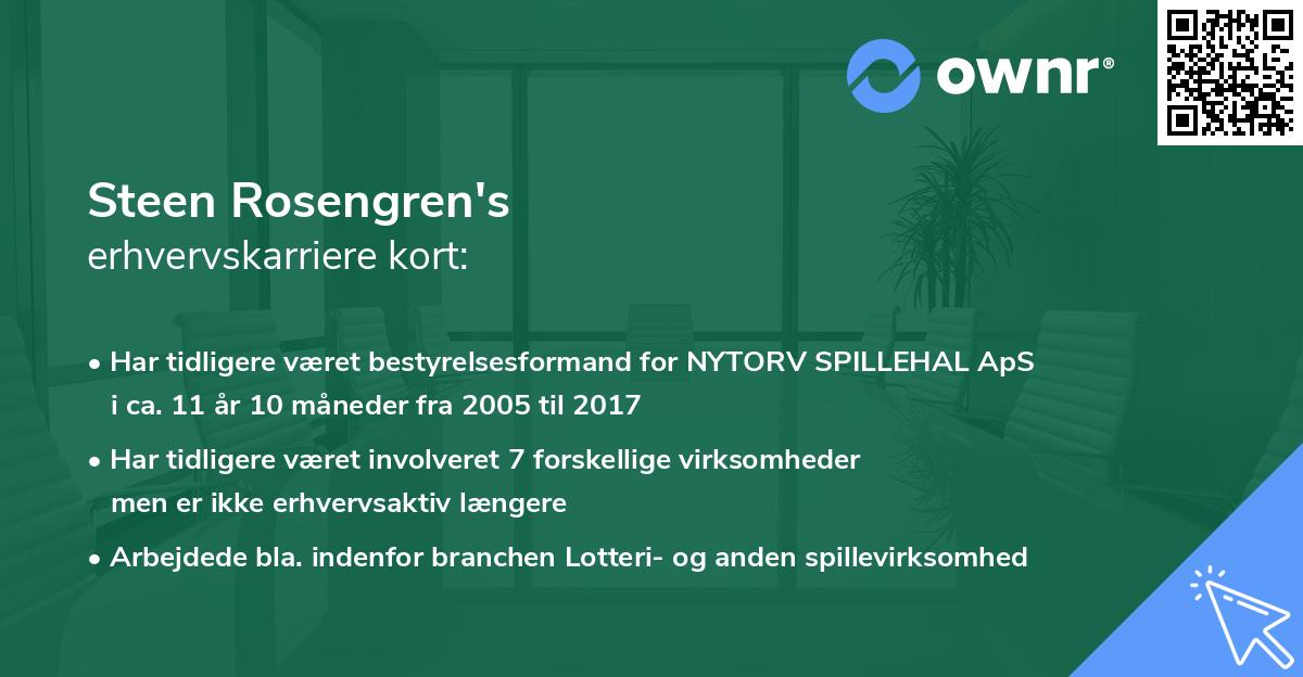 Steen Rosengren's erhvervskarriere kort