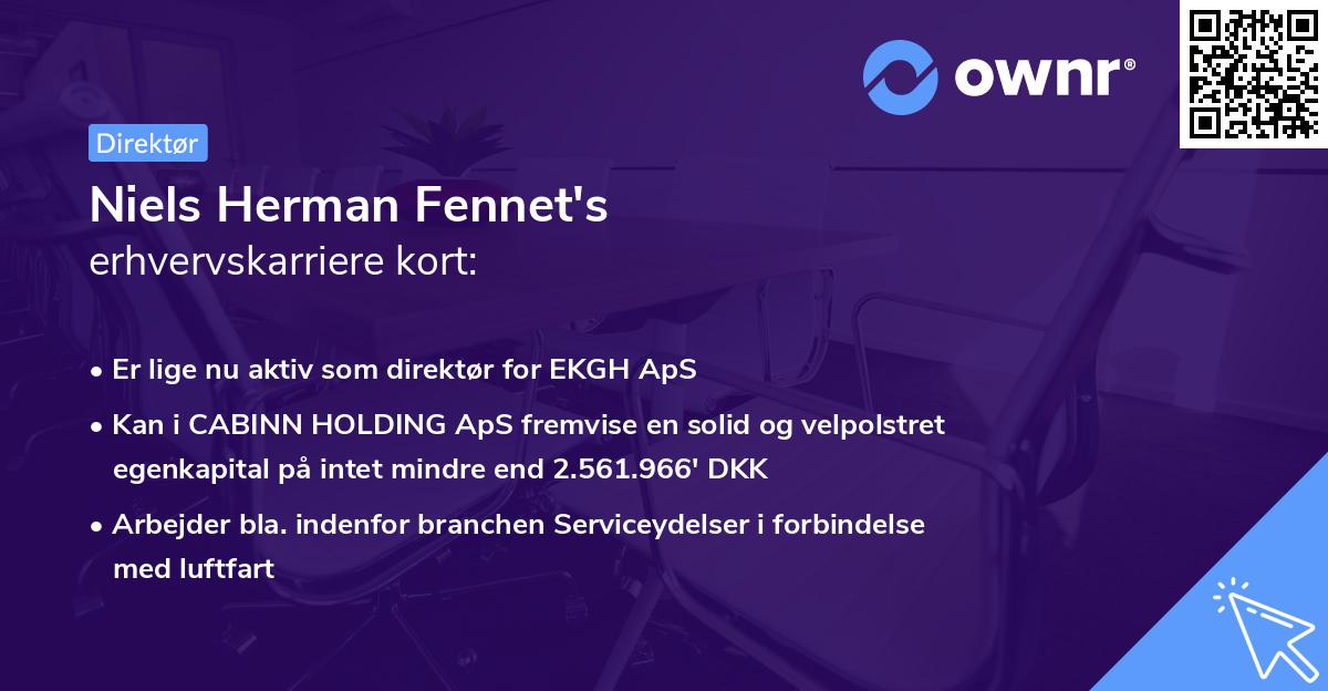 Niels Herman Fennet's erhvervskarriere kort