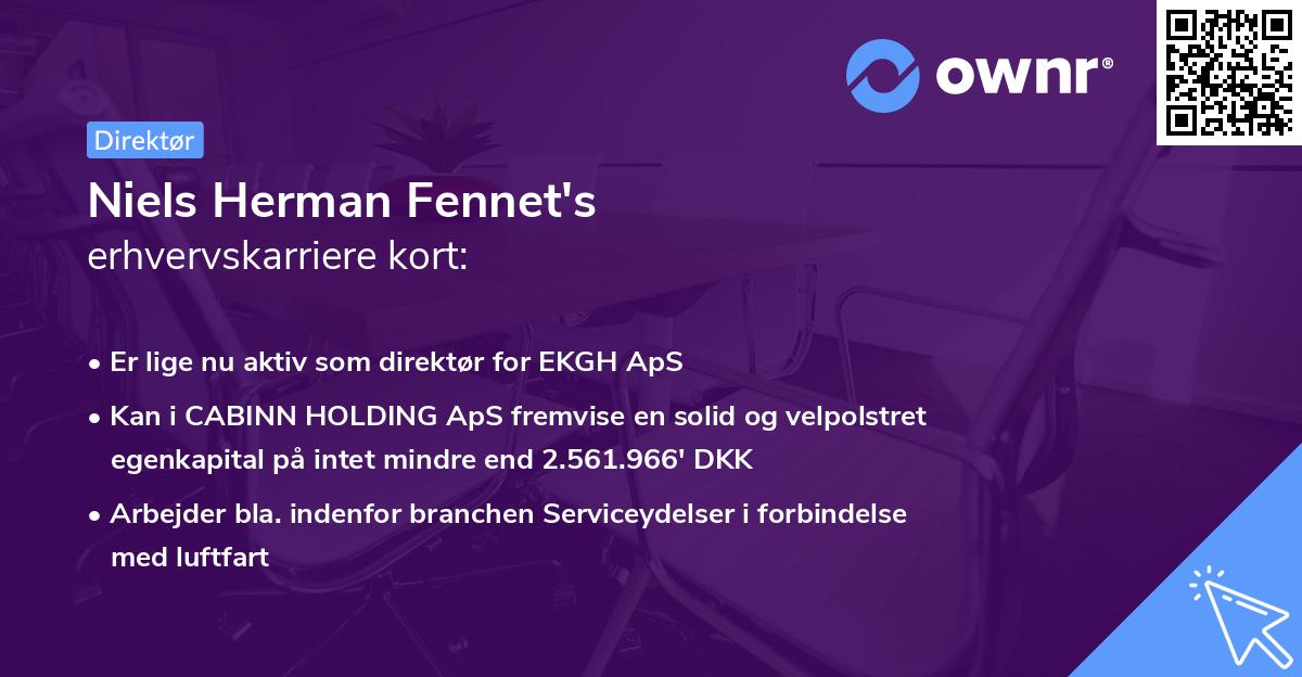 Niels Herman Fennet's erhvervskarriere kort