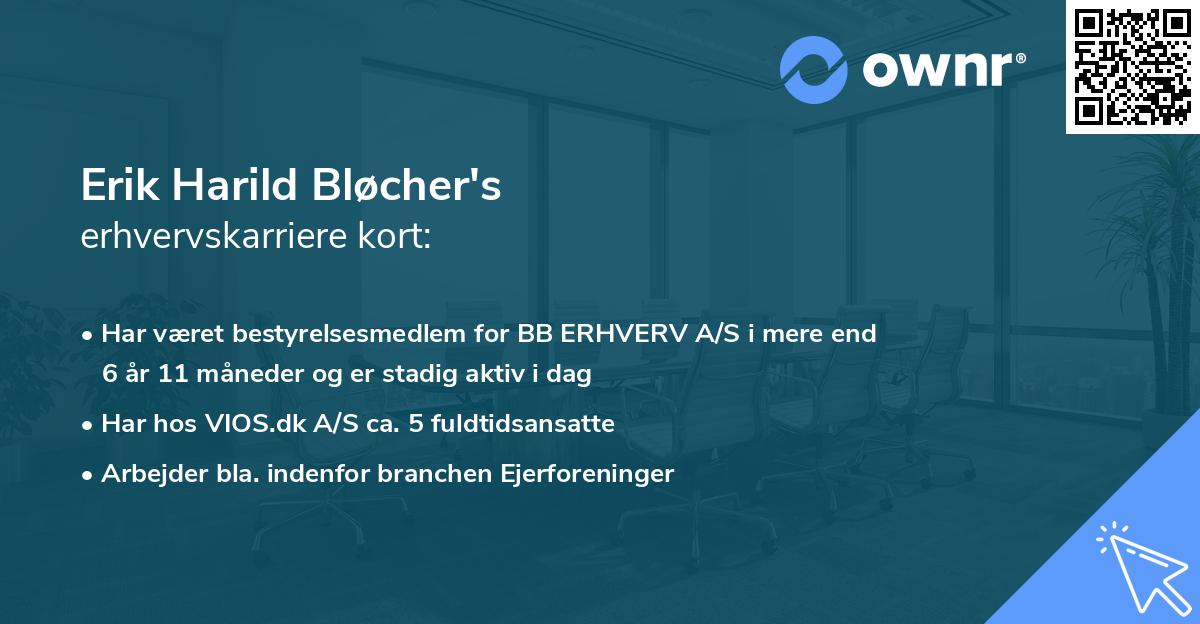 Erik Harild Bløcher's erhvervskarriere kort