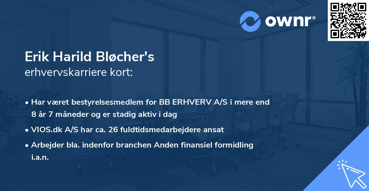 Erik Harild Bløcher's erhvervskarriere kort