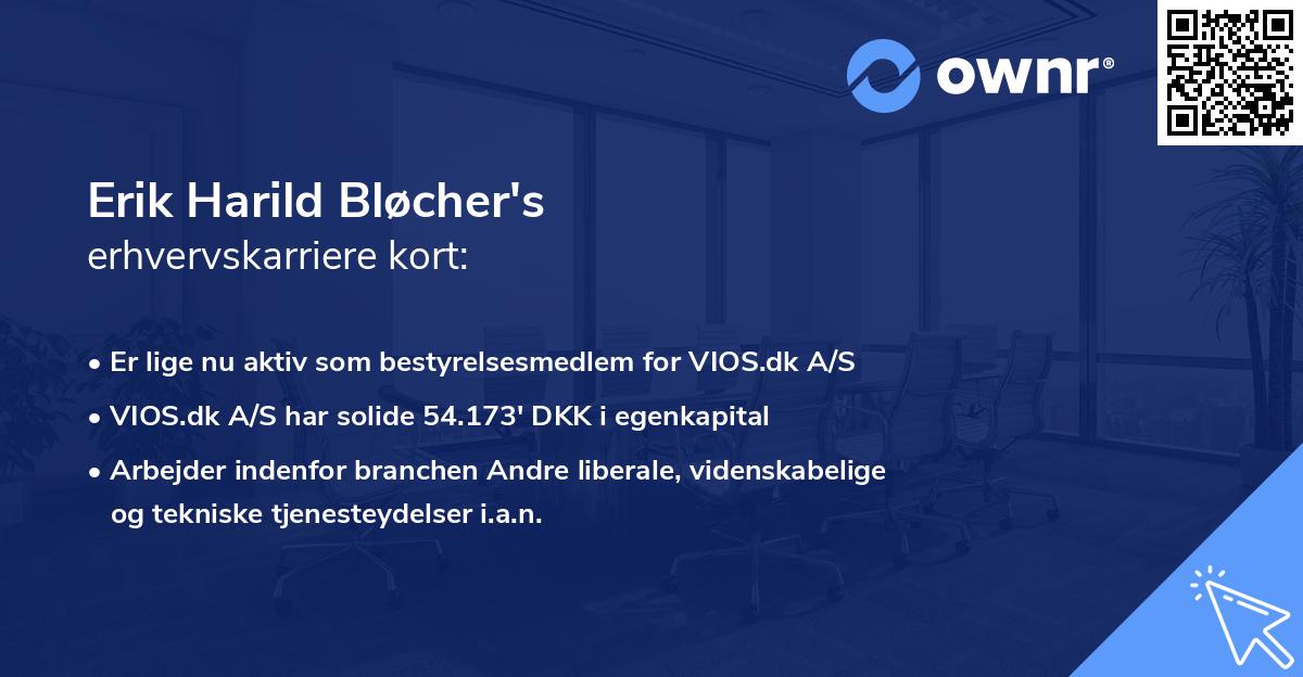 Erik Harild Bløcher's erhvervskarriere kort