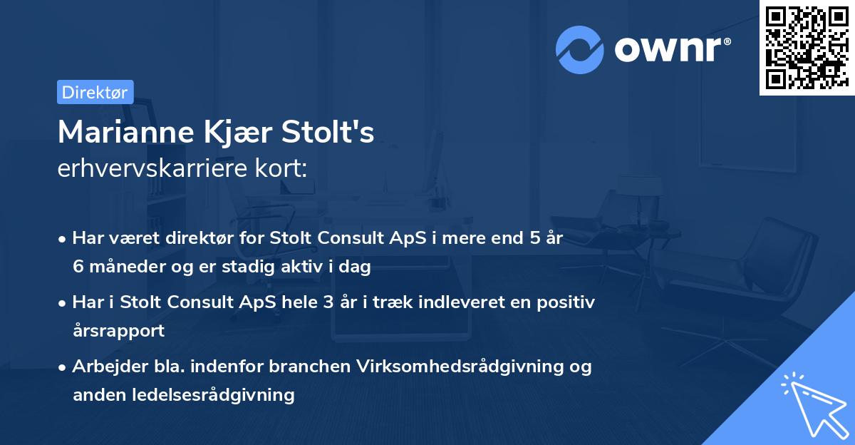 Marianne Kjær Stolt's erhvervskarriere kort